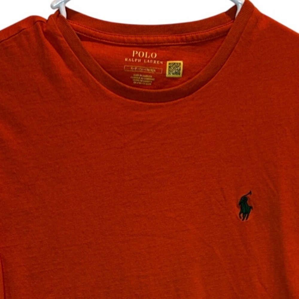 Polo Ralph Lauren Mens Orange Crew Neck Short Sleeve T Shirt Small Tee Pony logo